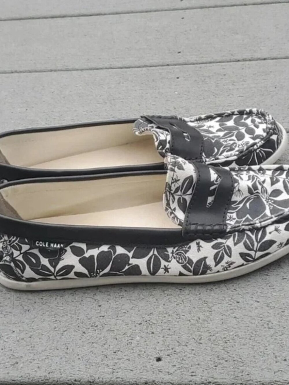 Cole Haan Pinch Weekender Floral Canvas Penny Loafer Shoes | Cole Haan Slip Ons - Picture 3 of 10